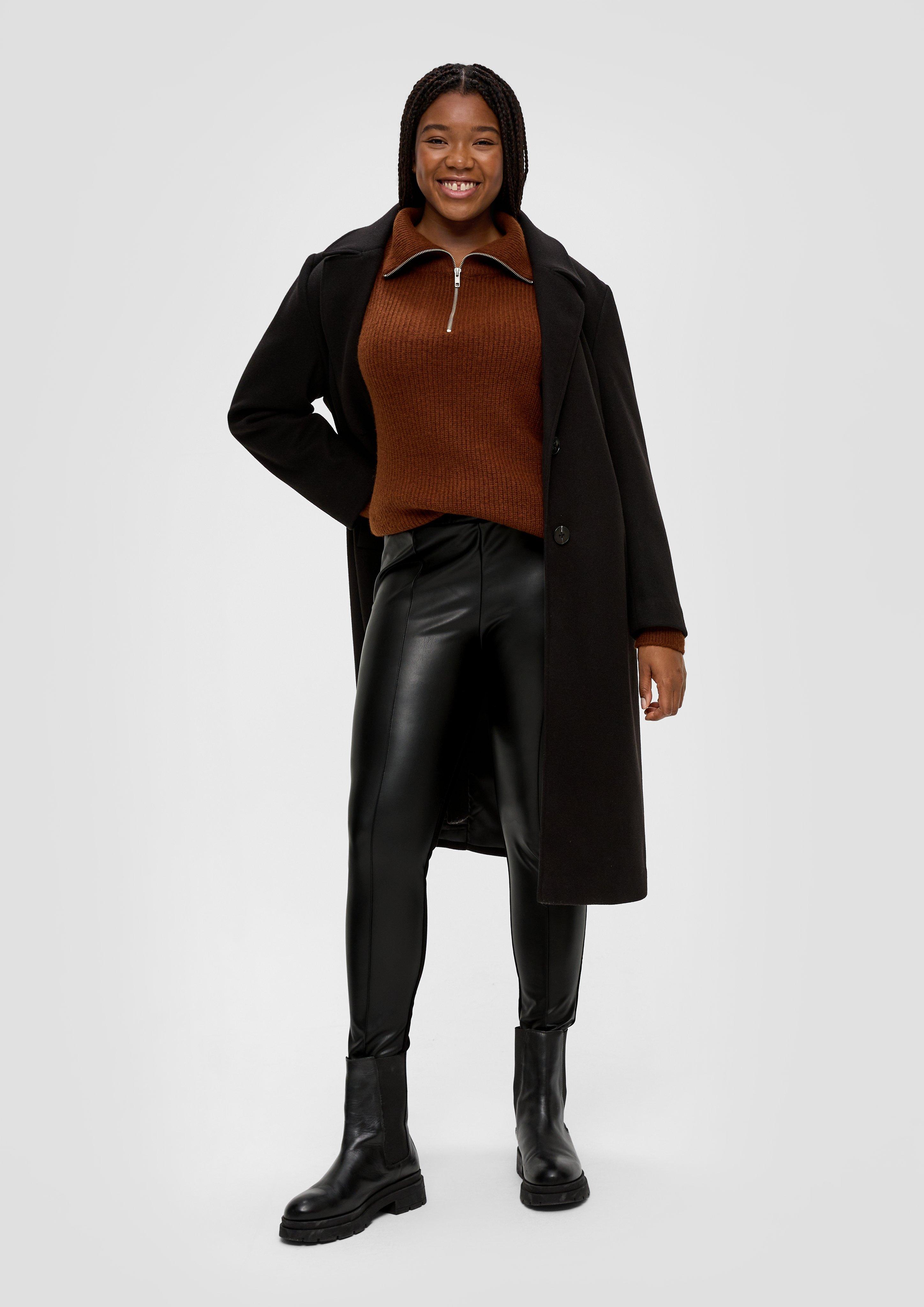 Leggings in Leder-Optik auf Vorderseite mit Biese  2139109-9999