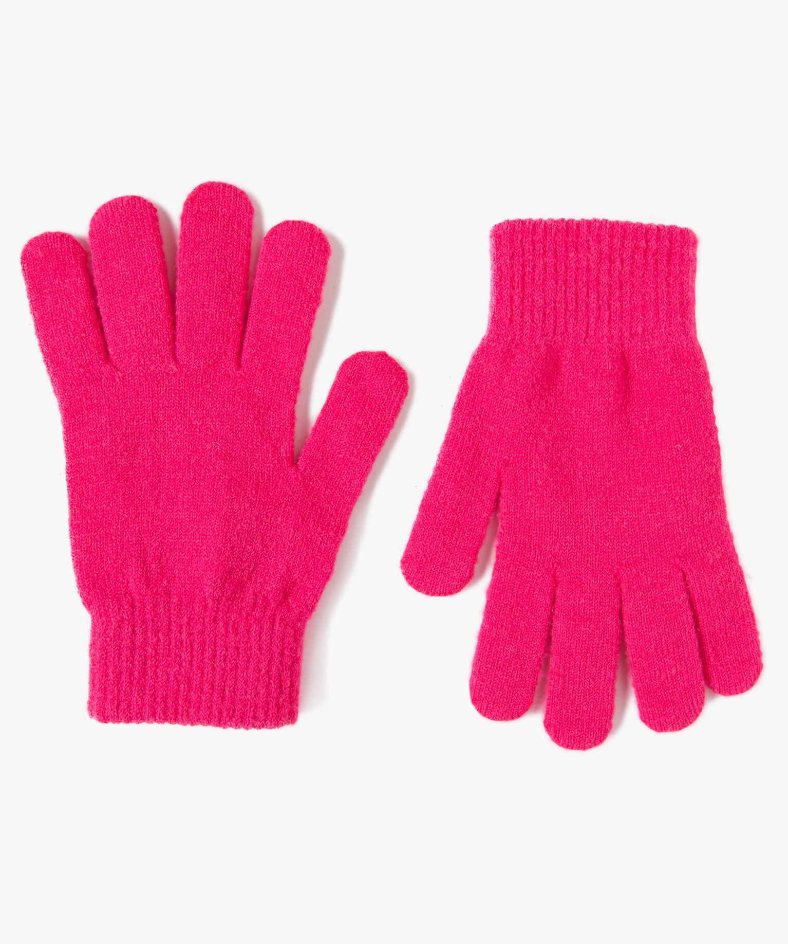Gants femme en maille fine rose | GEMO