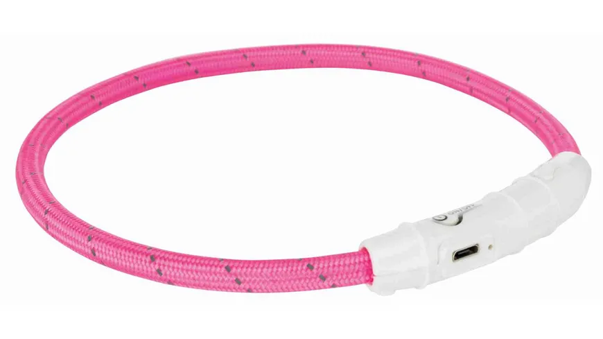 Trixie Leuchtring Flash USB pink L-XL 65 cm / ø 7 mm Hunde Zubehör