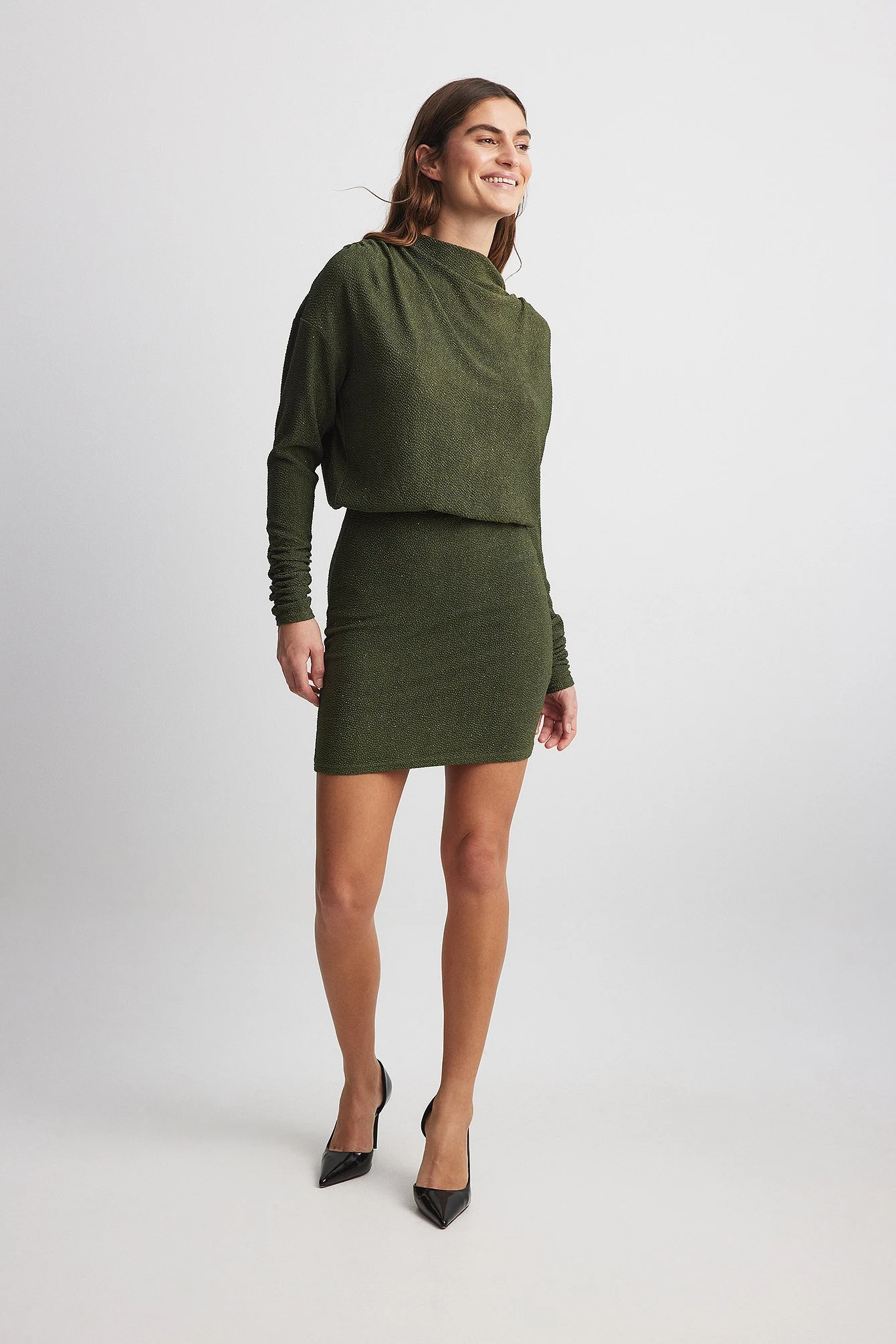 Strukturiertes Minikleid mit Glitzer