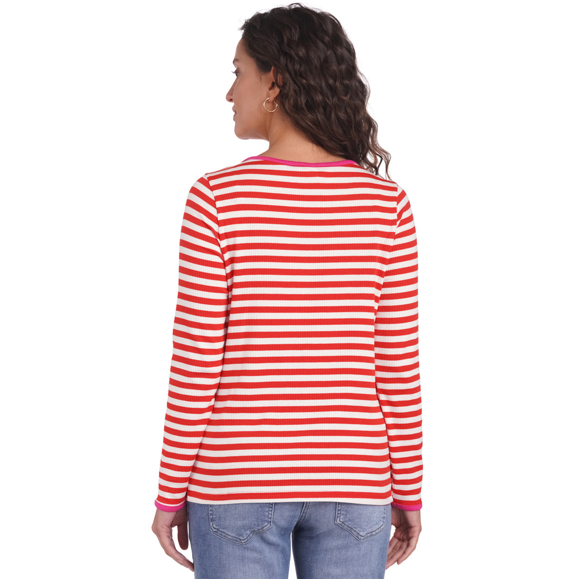 Damen Langarmshirt geringelt