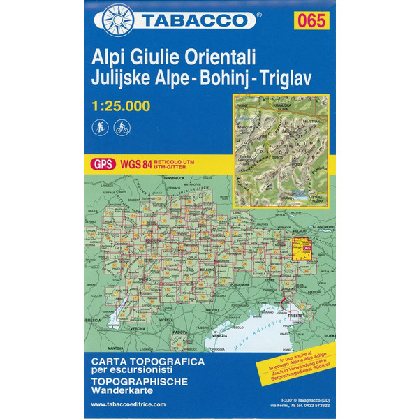 Tabacco Wandern 1 : 25 000  Alpi Giulie Orientali-Bohinj-Triglav - Wanderkarte