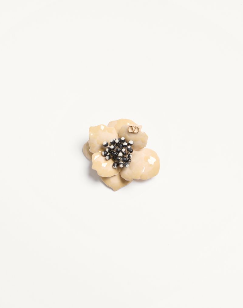 Fleur Lumineuse-broche i metal, emalje og stof