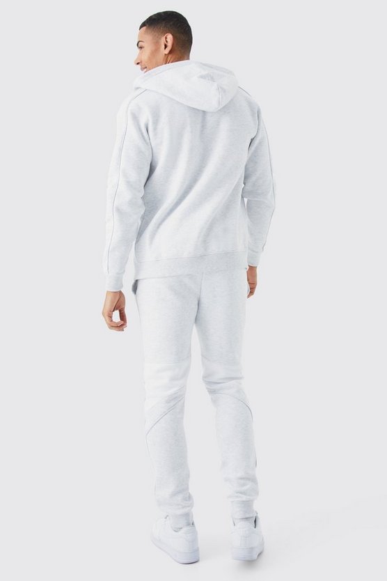 Slim-Fit Colorblock Trainingsanzug mit Trichterkragen und Kapuze