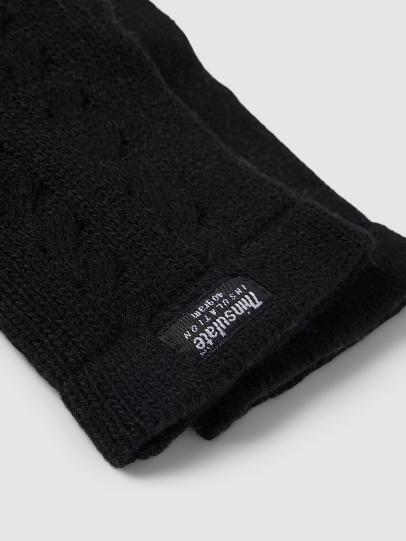 Handschuhe mit Label-Detail in schwarz
