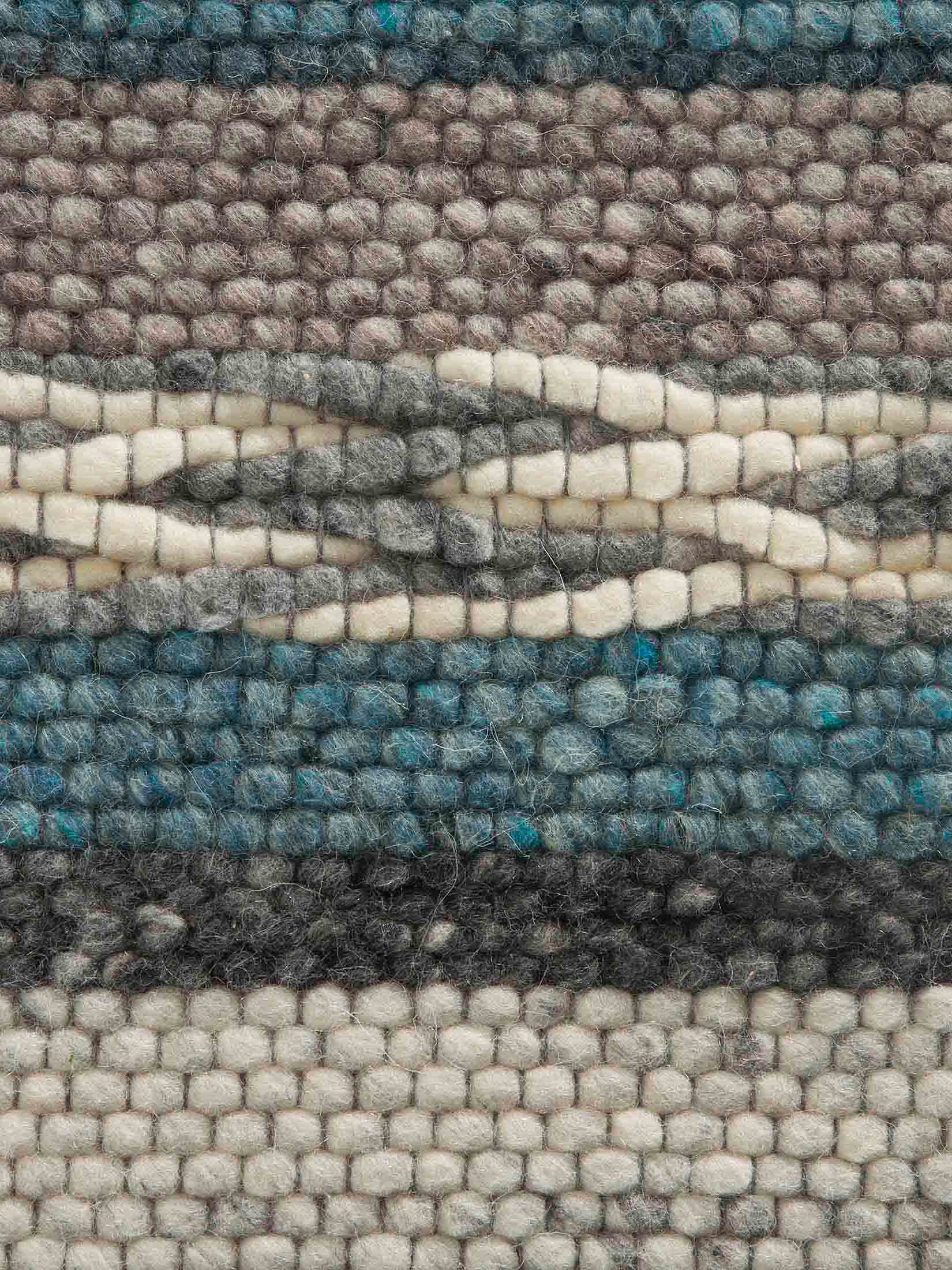 Bjerka Woll-Teppich, Blue Stripes