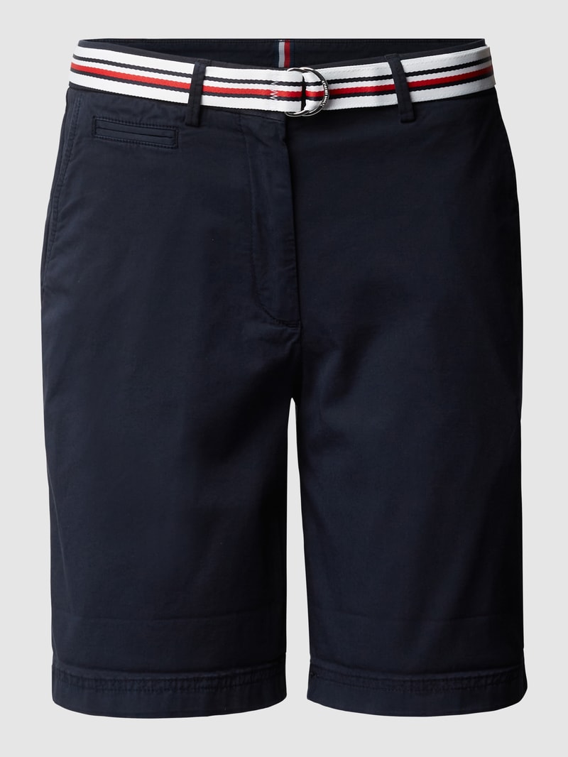 Bermudas mit Stoffgürtel in marineblau