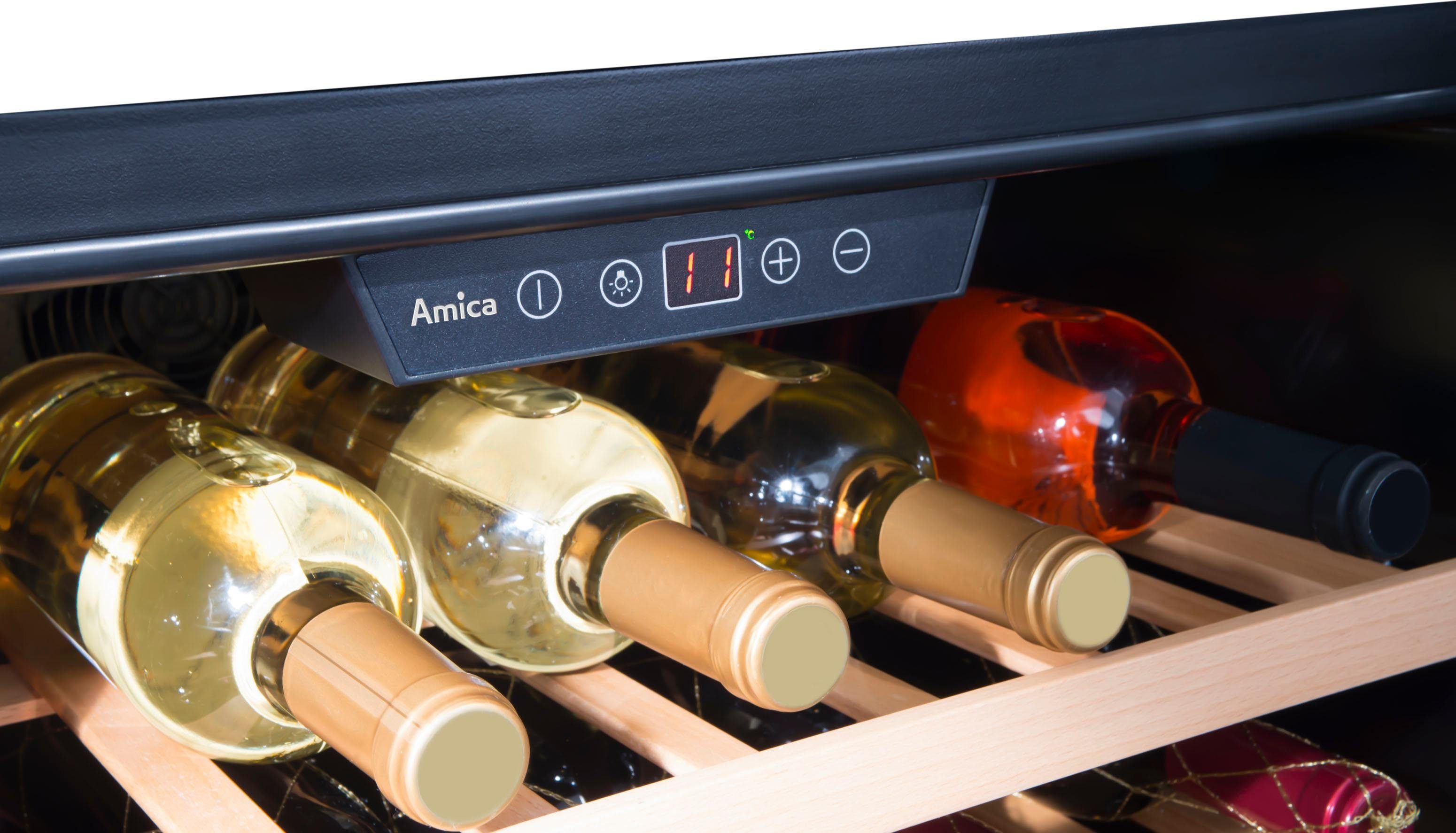 Amica Einbauweinkühlschrank WK 341 210 S, für 40 Standardflaschen á 0,75l,LED-Beleuchtung