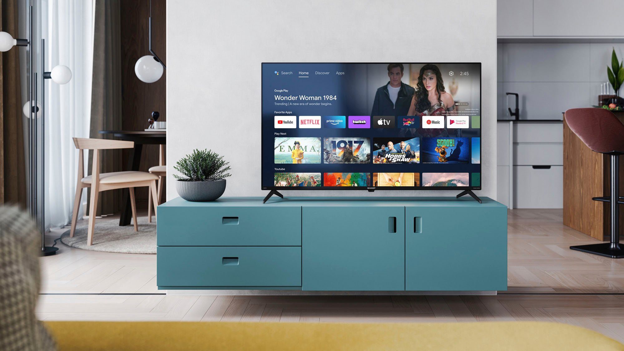 Sharp 4T-C43FNx LED-Fernseher (108 cm/43 Zoll, 4K Ultra HD, Android TV, Smart-TV)