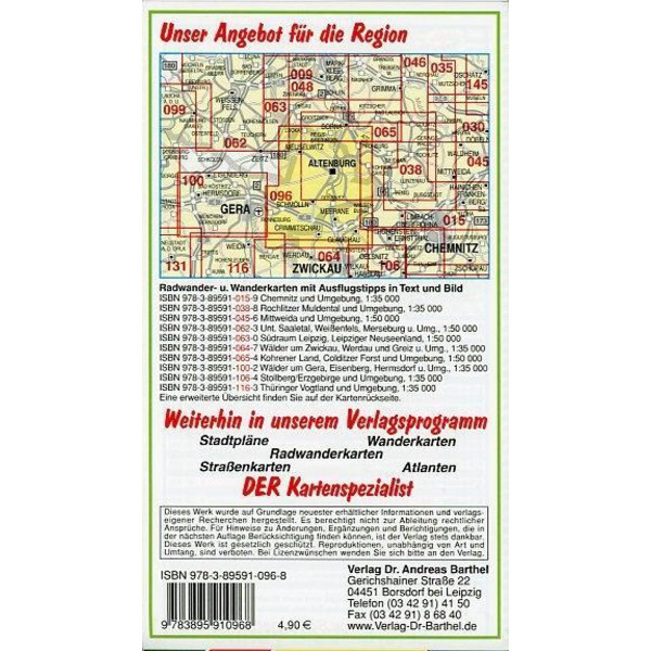 Altenburger Land und Umgebung 1 : 50 000 - Wanderkarte