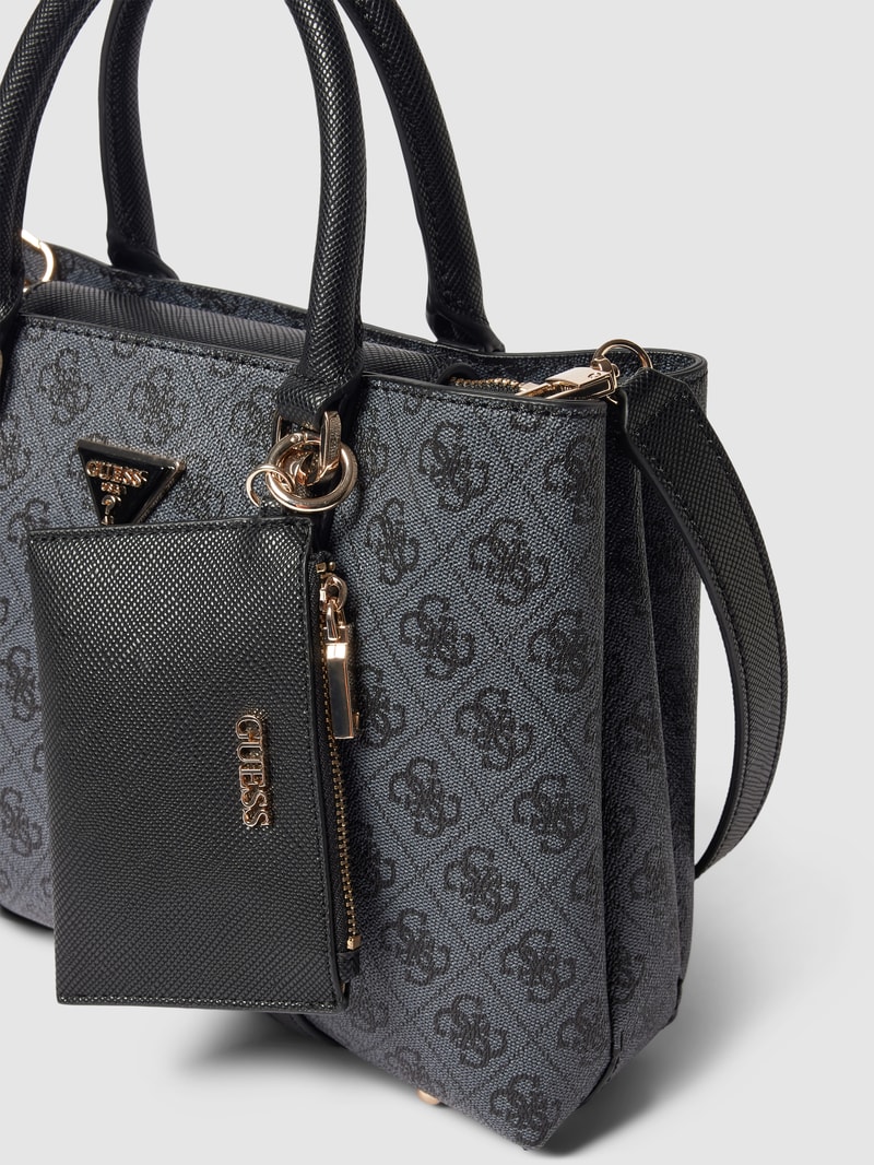 Handtasche mit Label-Details Modell 'GIRLFRIEND' in graphit