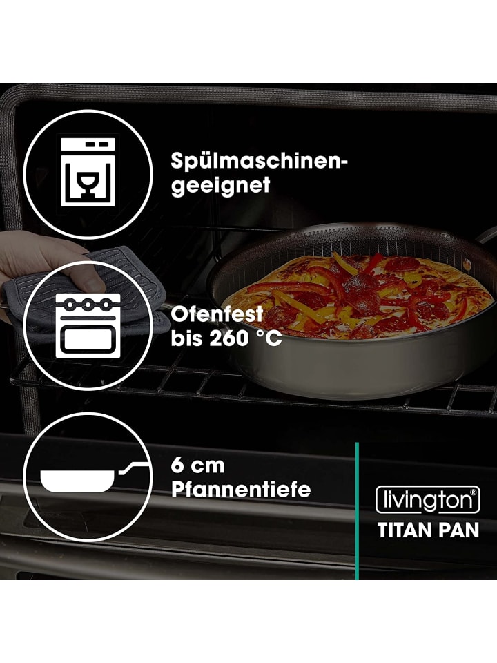 Livington Hochrandpfanne Titan Pan 28cm in Silber günstig kaufen onesize