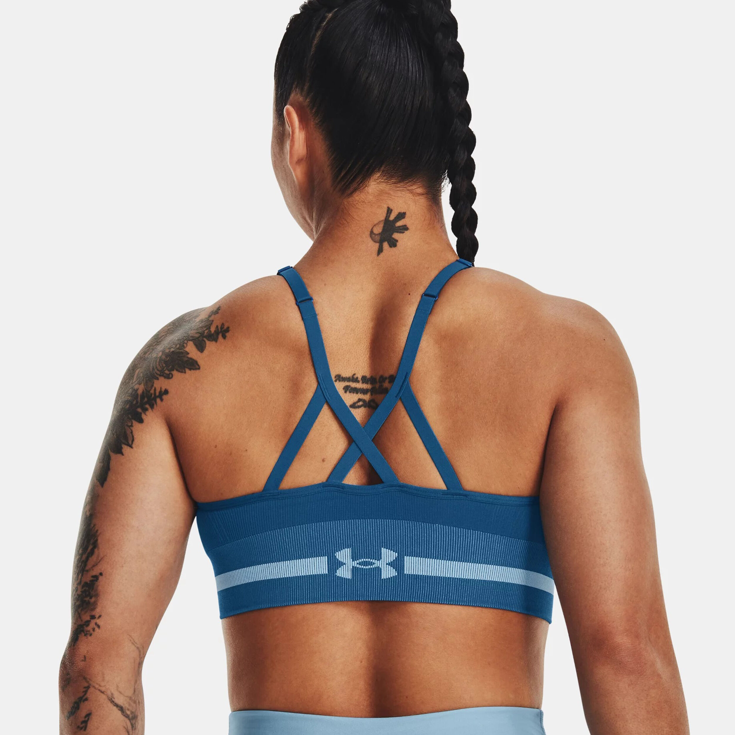 Seamless Low Long Sport-BH Damen - Petrol