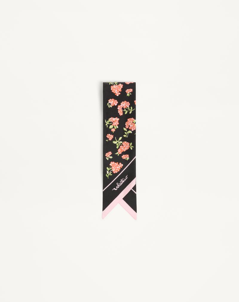 Zijden sjaal/bandeau met koriandermotief