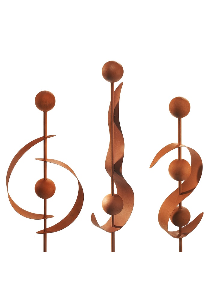 kobolo 3tlg. Set Gartendekoration RUSTY52 in Braun günstig kaufen onesize