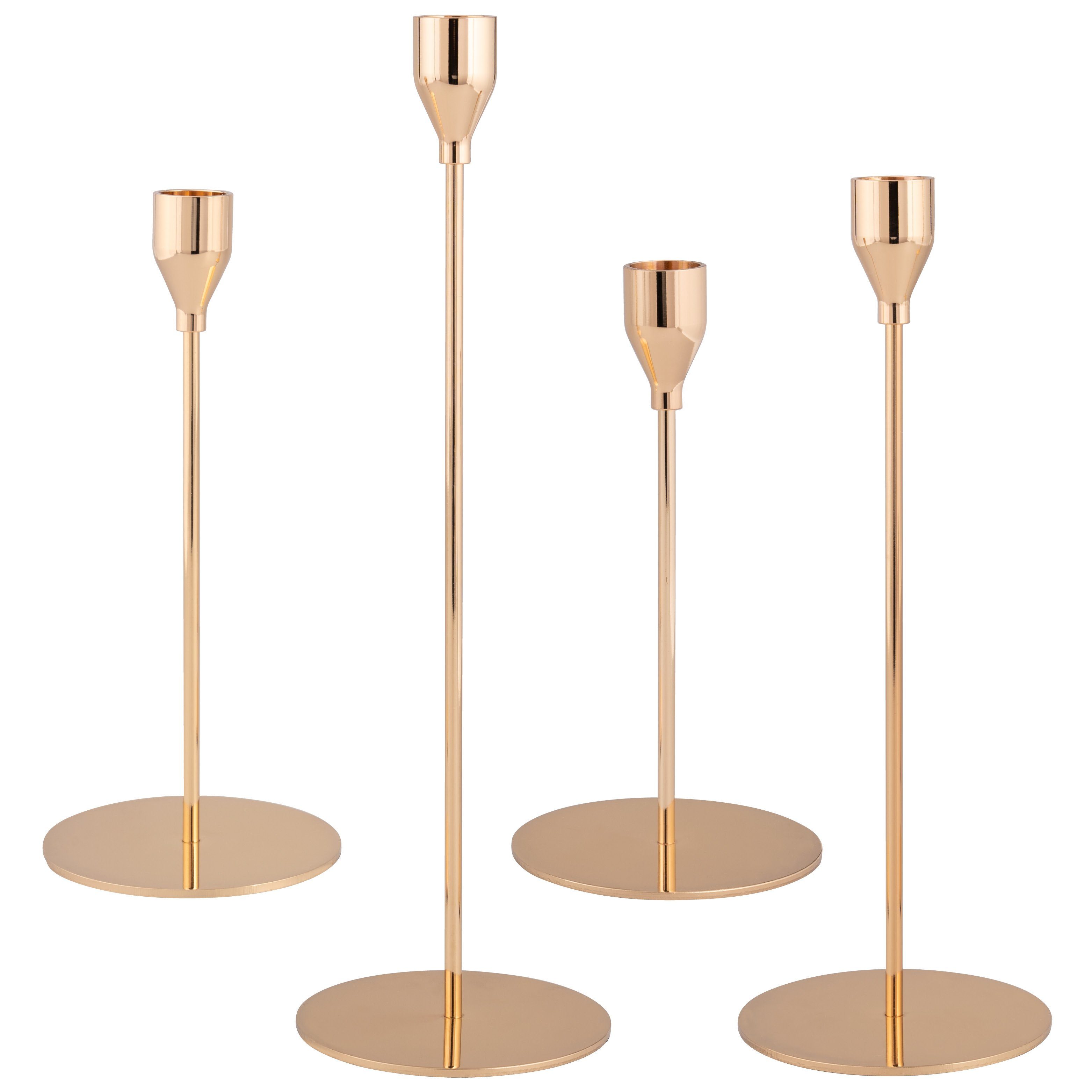 bremermann Kerzenhalter bremermann 4er-Set Kerzenhalter, Kerzenständer für Stabkerzen, Metall, (Komplett-Set, 4 St), für Stabkerzen