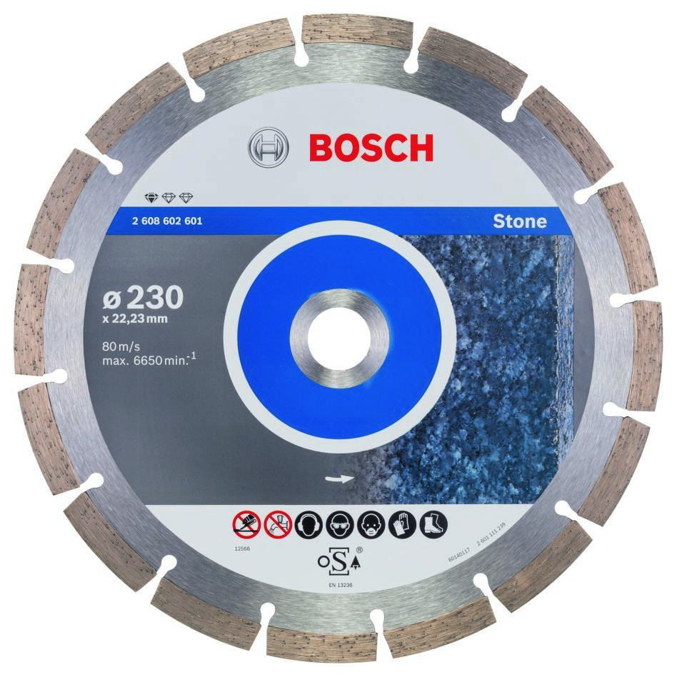 Bosch plavi pribor 2608602601 Dijamantska rezna ploča Standard za kamen 230 x 22,23 x 2,3 x 10 mm