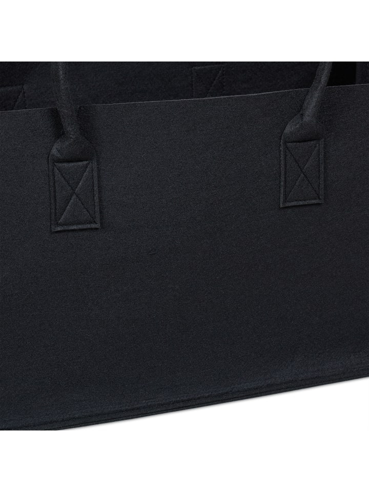 relaxdays 2 x Kaminholztasche in Schwarz - (B)50 x (H)25 x (T)25 cm günstig kaufen onesize
