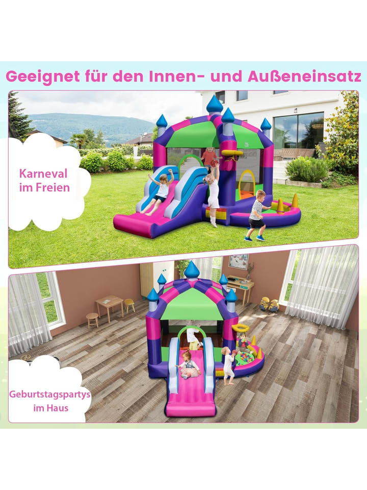 COSTWAY Hüpfburg mit Sonnendach in Bunt günstig kaufen onesize