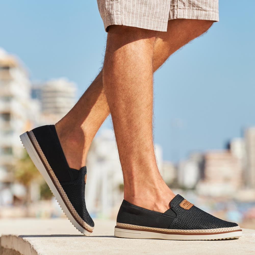Rieker Herren Slipper nachtschwarz