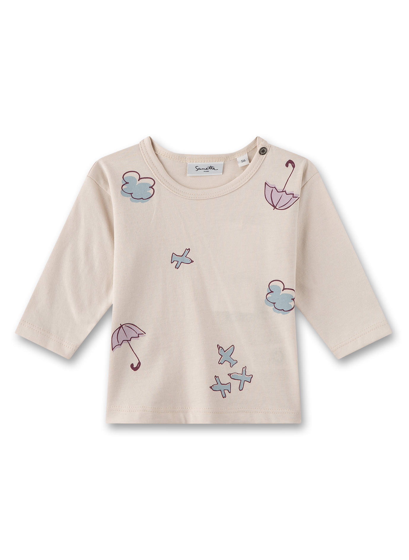 Mädchen-Langarmshirt Beige