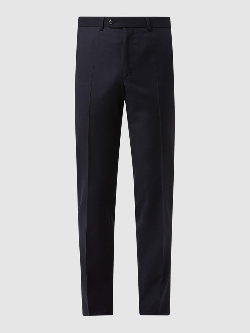 Modern Fit Anzughose aus Schurwolle Modell 'Per' in marineblau