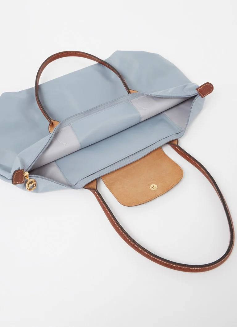 Geantă de umăr Longchamp Le Pliage Original L cu detalii din piele