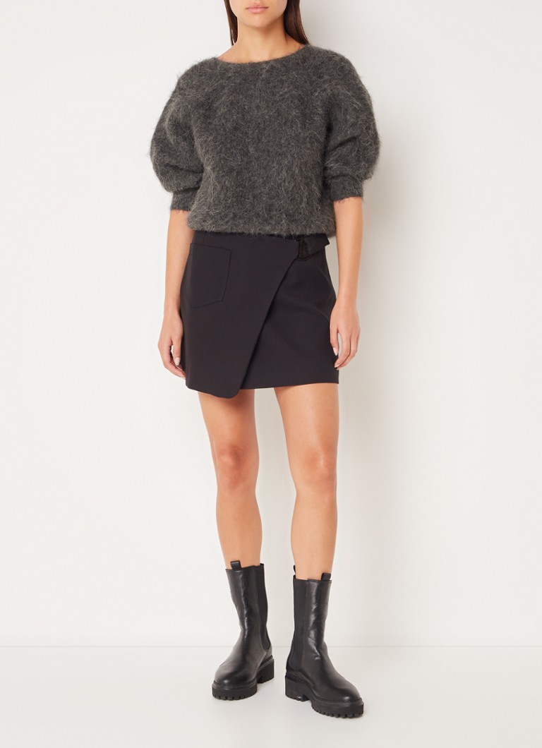 Pulover Ba&sh din amestec de alpaca fin tricotat cu detalii tricotate