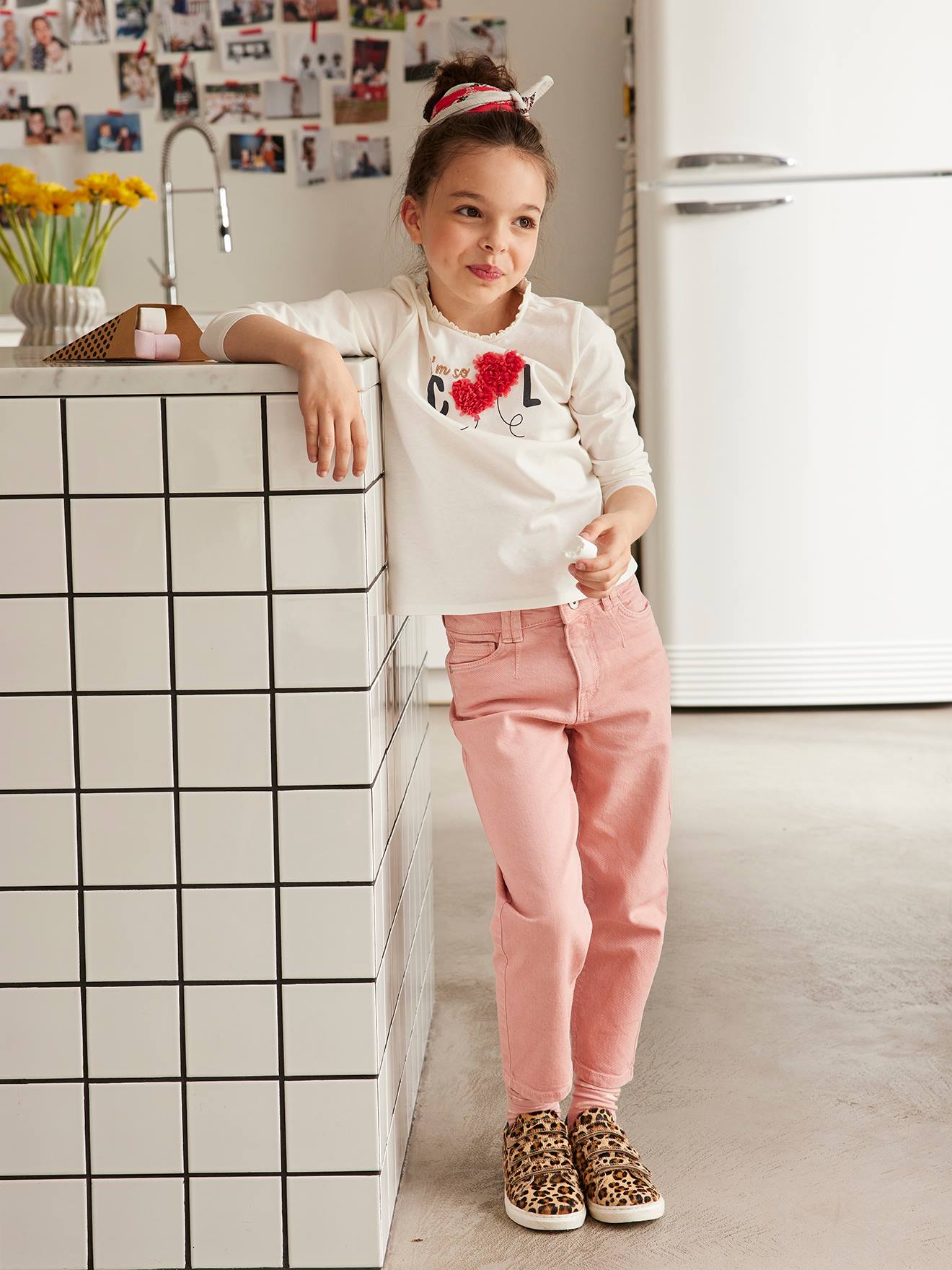 Vertbaudet Mädchen Shirt mit Rüschendetails - wollweiß