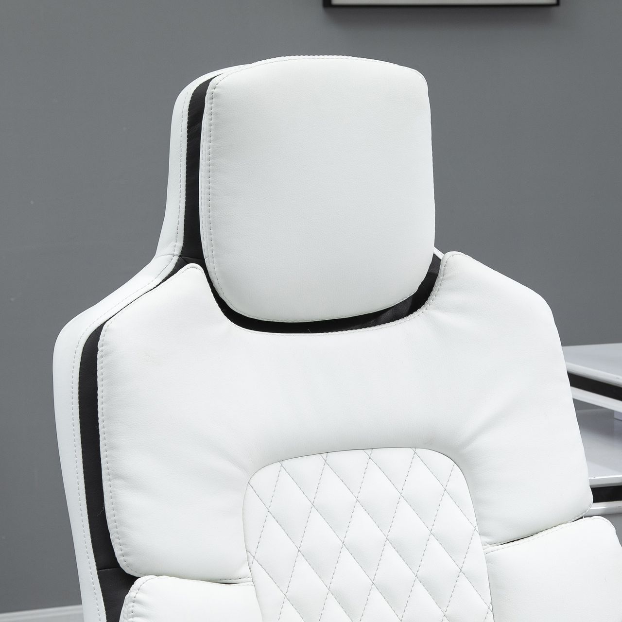 Vinsetto Ergonomischer Bürostuhl mit klappbare Armlehnen, Höhenverstellbarer Schreibtischstuhl mit Wippfunktion, Drehstuhl, PU, 69 x 67 x 113-121 cm