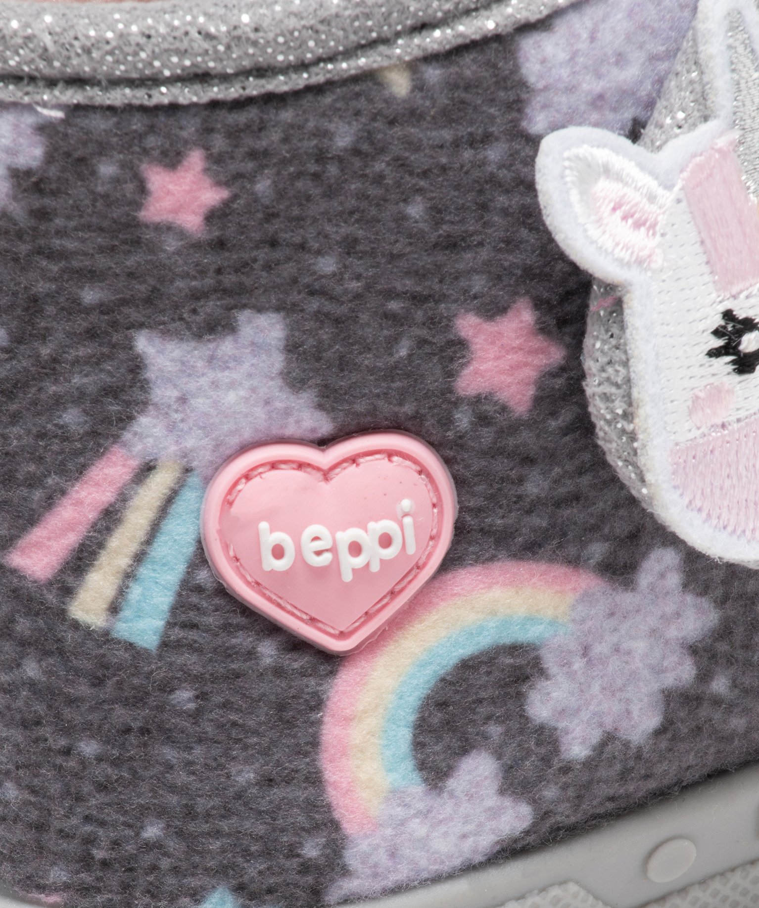 Chaussons bébé fille bottillons à scratch licorne - Beppi gris | GEMO