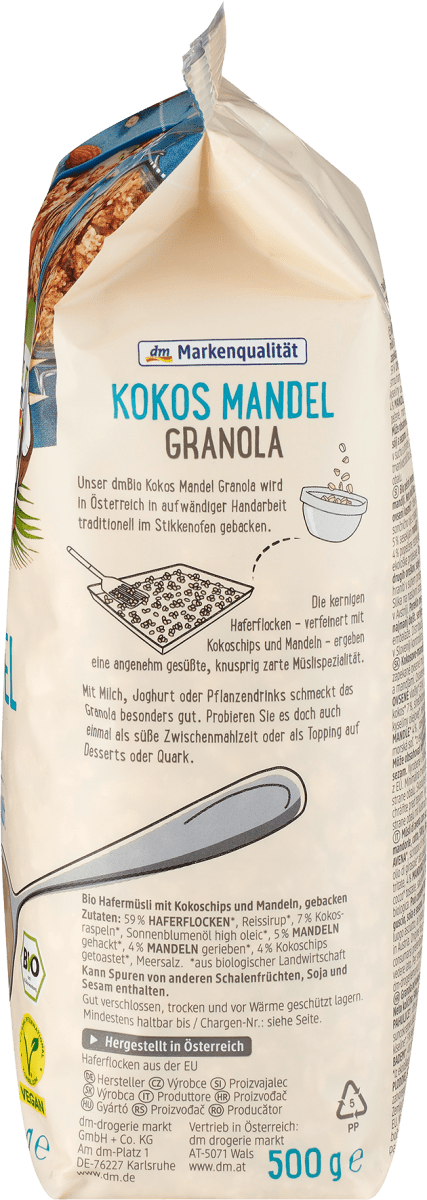 Knuspermüsli, Kokos Mandel Granola, 500 g