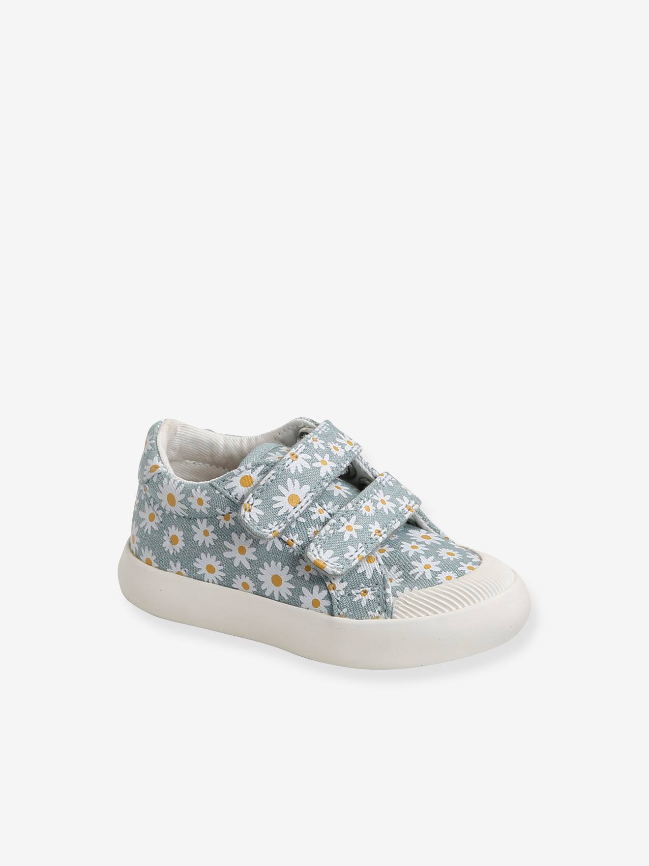 Vertbaudet Mädchen Baby Stoffschuhe, Klett - mehrfarbig