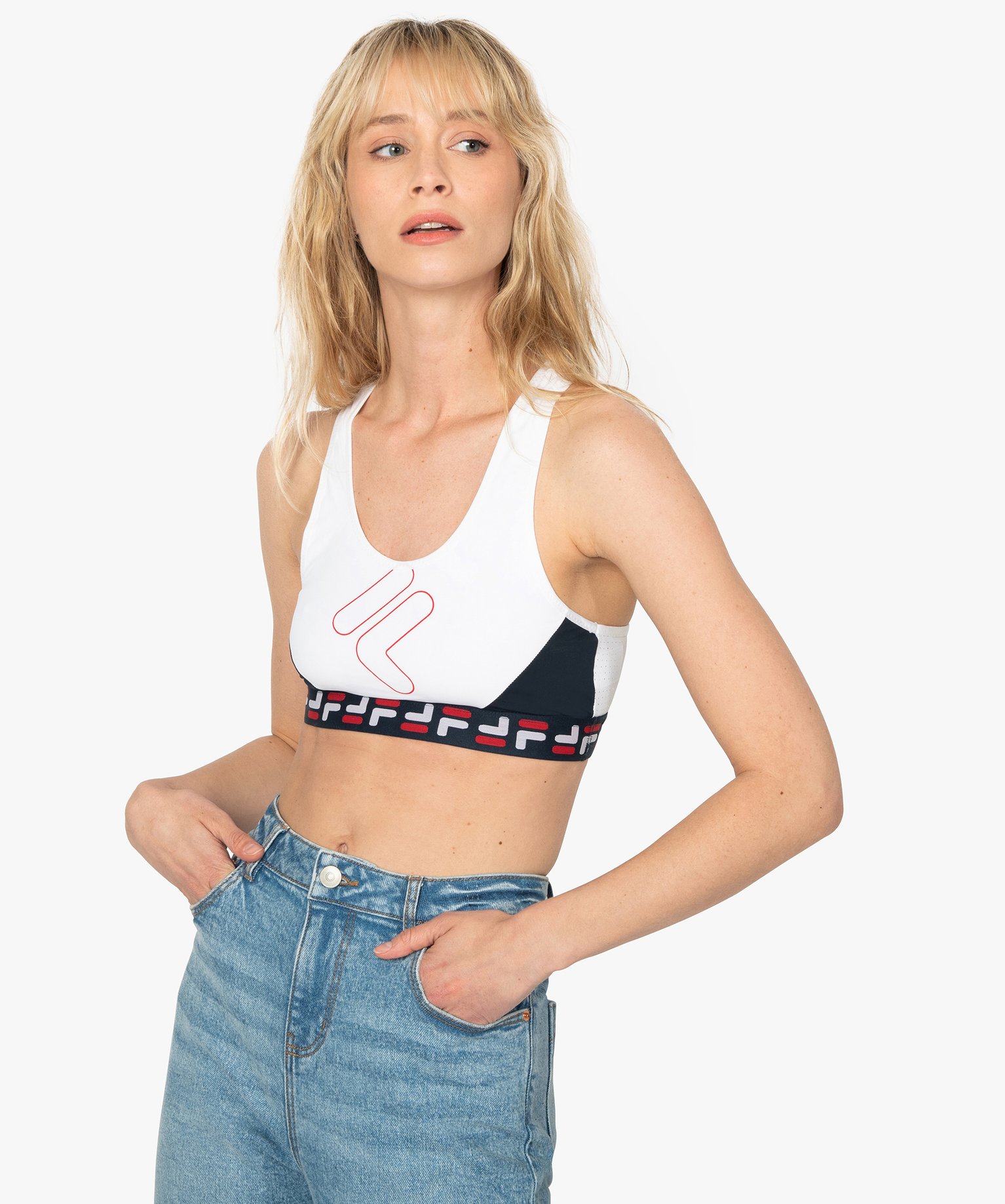 Brassière femme avec dos nageur perforé - Fila bleu fonce | GEMO