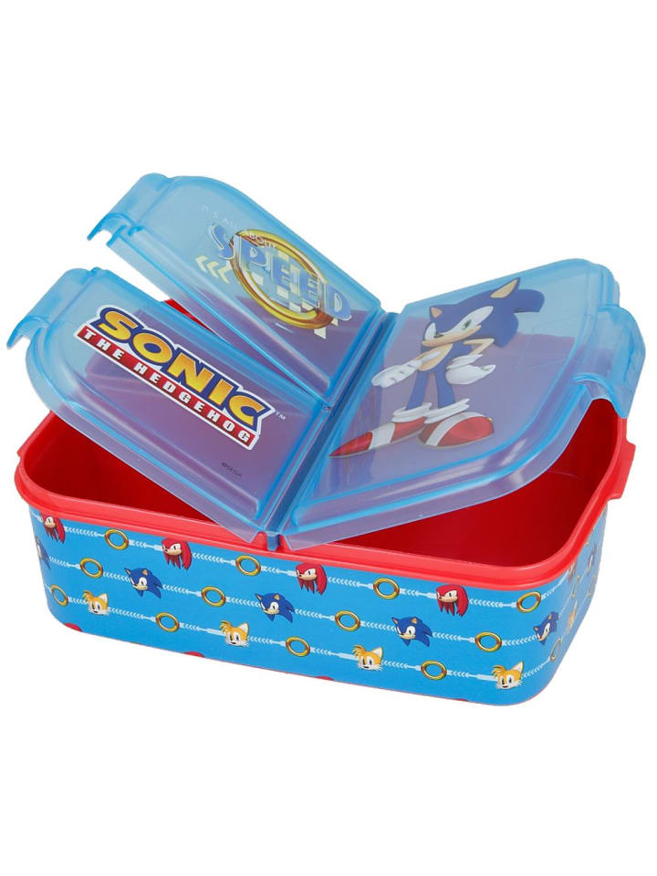 Stor Brotdose | 3 getrennte Fächer | Sonic the Hedgehog | Lunch Vesper Dose günstig kaufen onesize