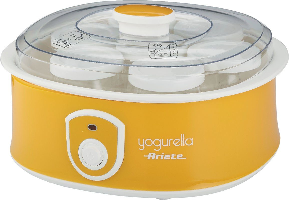 Ariete Joghurtbereiter 617 Yogurella, 6 Portionsbehälter, je 185 ml, mit 6 Portionsgläsern