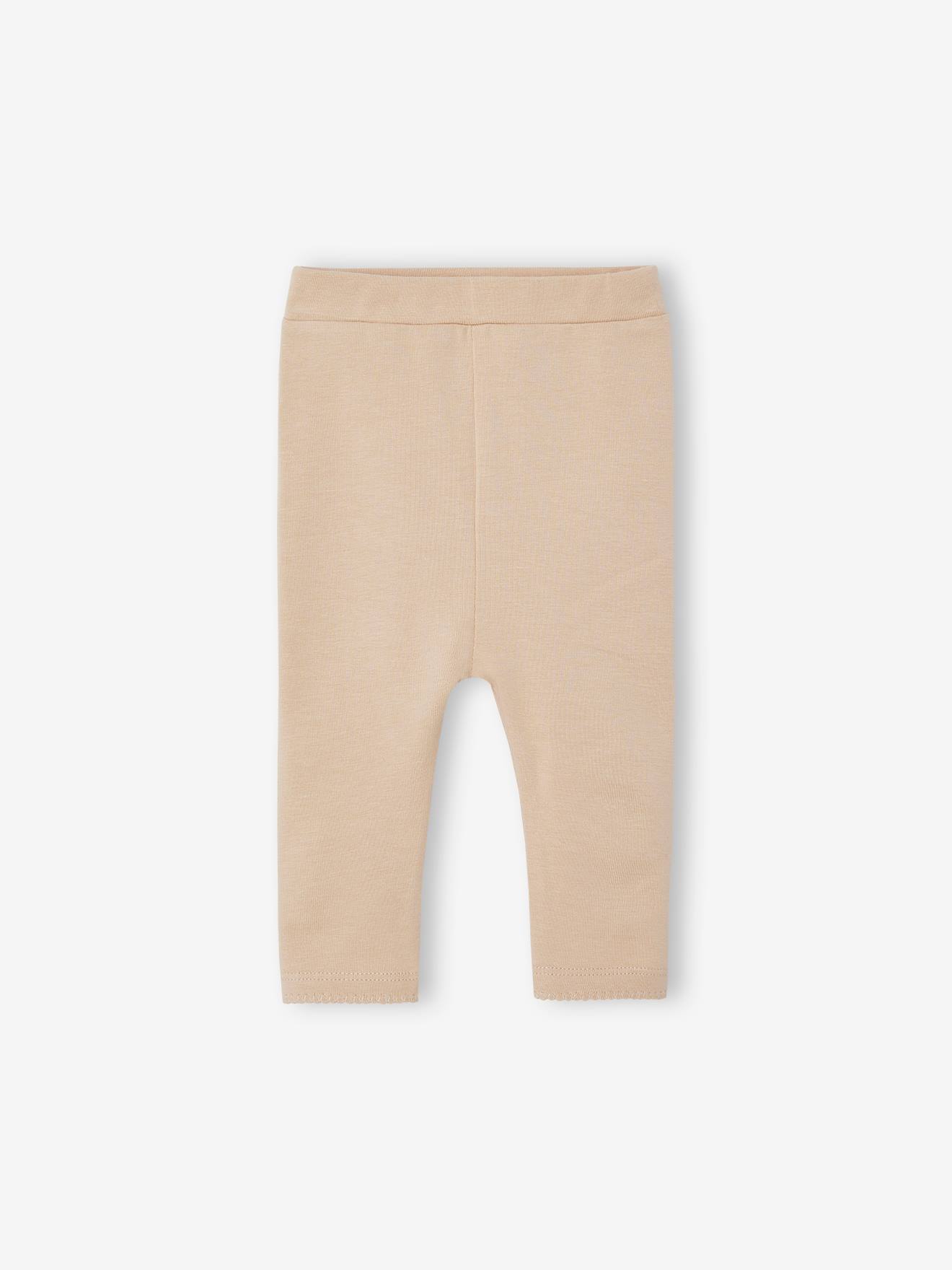 Vertbaudet 2er-Pack Baby Leggings BASIC Oeko-Tex - gedruckt hellbeige