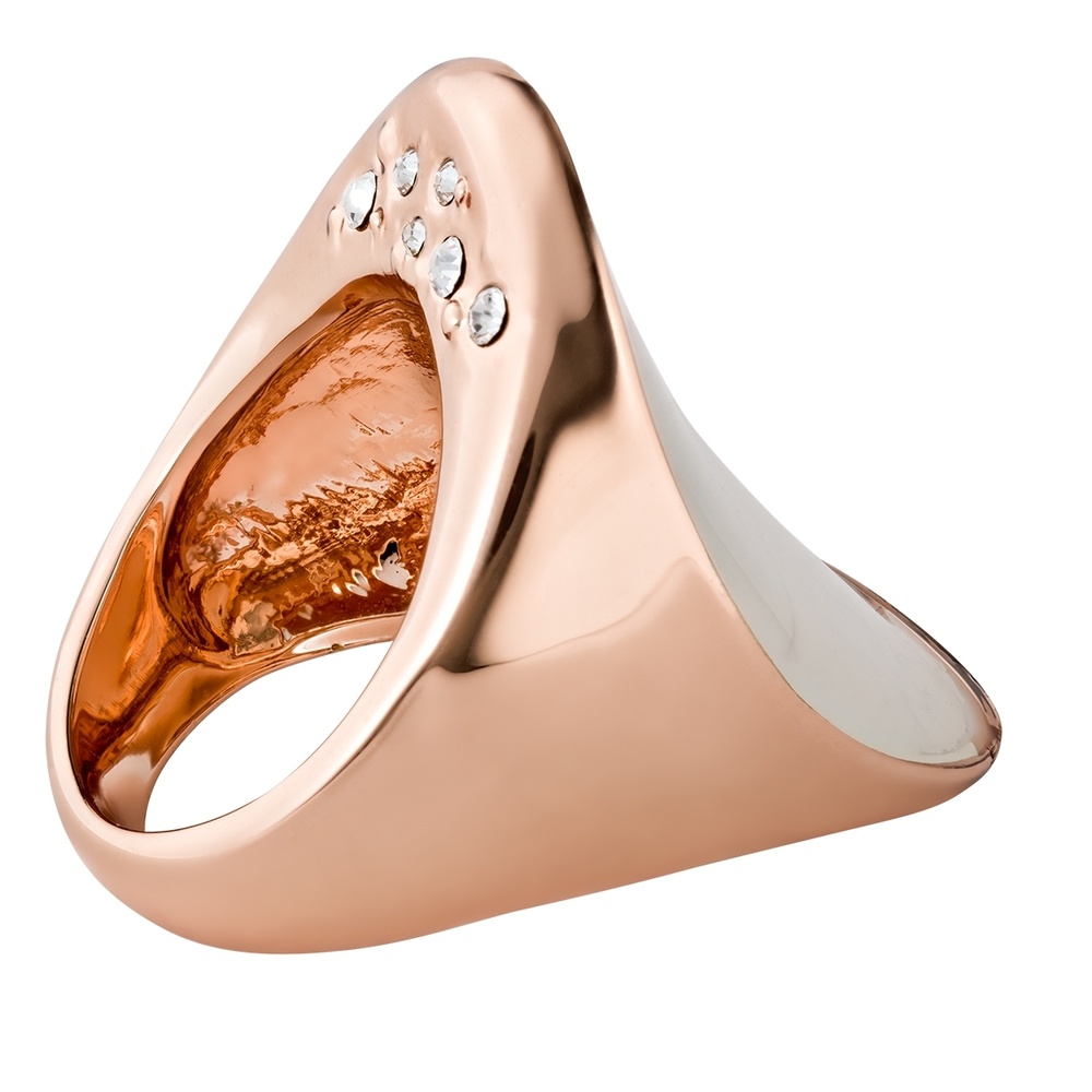 Pippa&Jean Bague tendance Laiton Verre Nacre en Or rose Bague