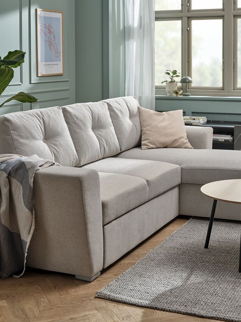 VEJLBY Schlafsofa mit Chaiselongue VEJLBY heller Sand