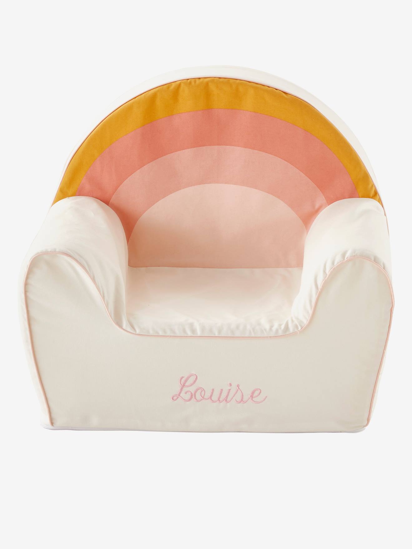 Vertbaudet Kinderzimmer Sessel REGENBOGEN, personalisierbar - wollweiß