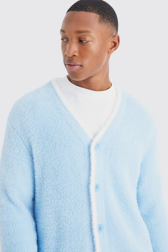 Lockerer flauschiger Cardigan
