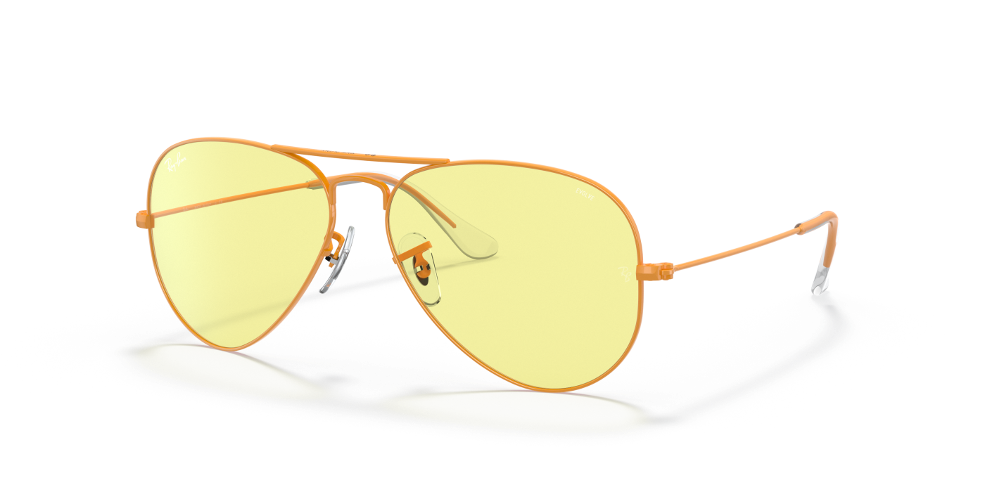 AVIATOR SOLID EVOLVE - Portocaliu lucios, galben/roșu fotocromatic