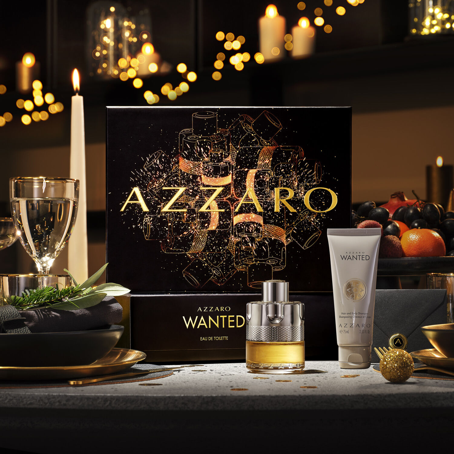 Azzaro Wanted Coffret Eau de Toilette 50ml et Shampooing Cheveux et Corps 75 ml