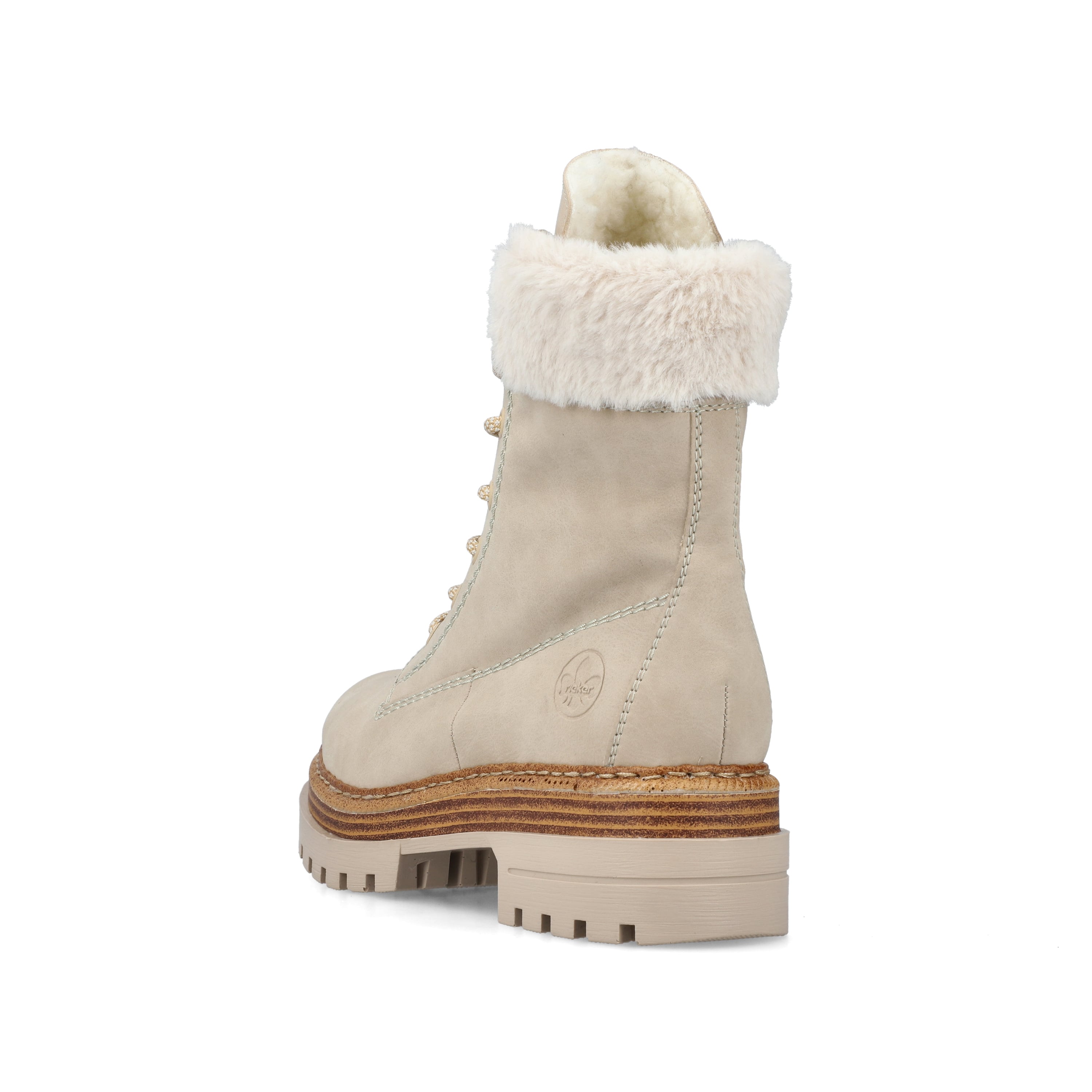 Rieker Damen Schnürstiefel sandbeige