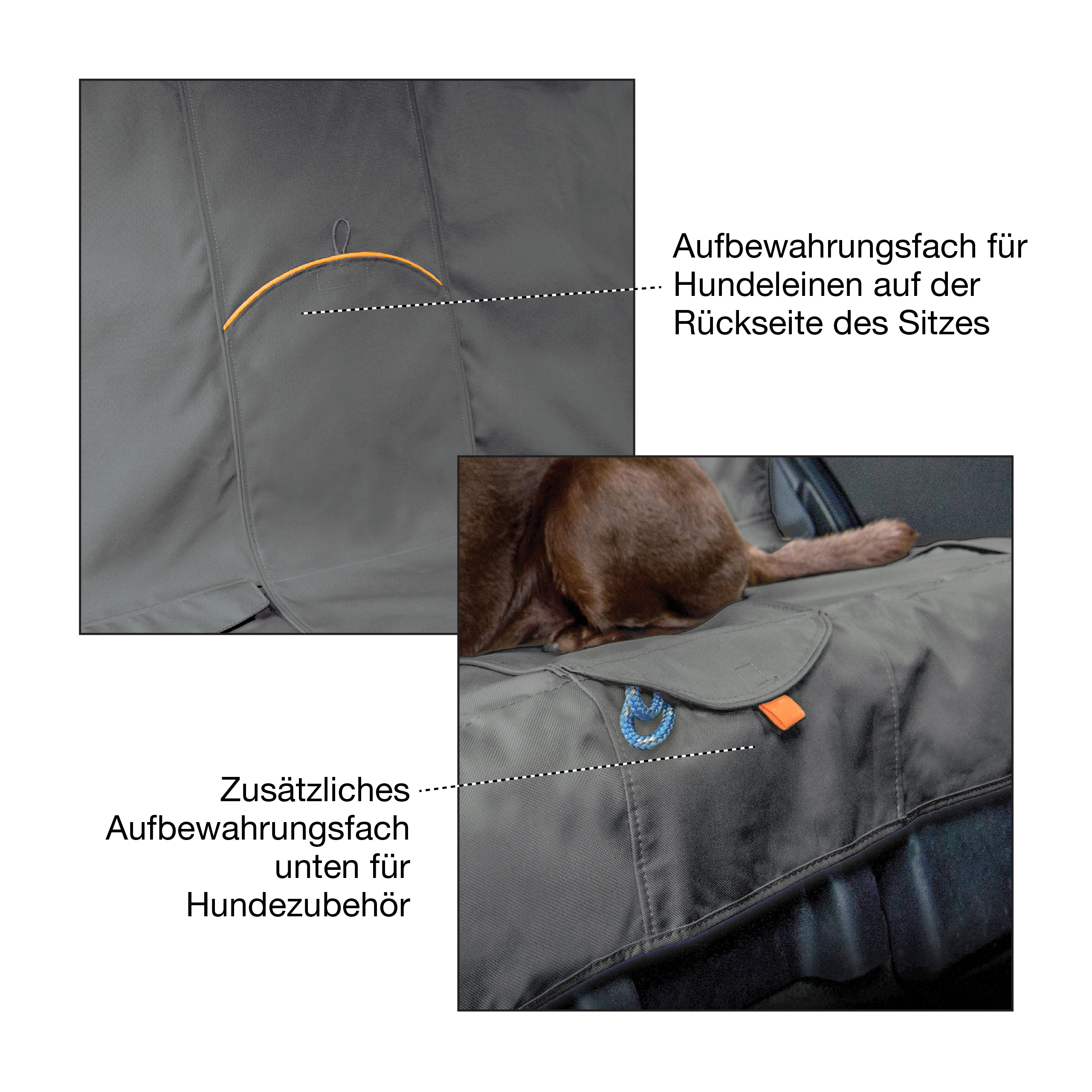 Kurgo Autozubehör Kurgo Wander Rücksitz-Autoschondecke, Schwarz