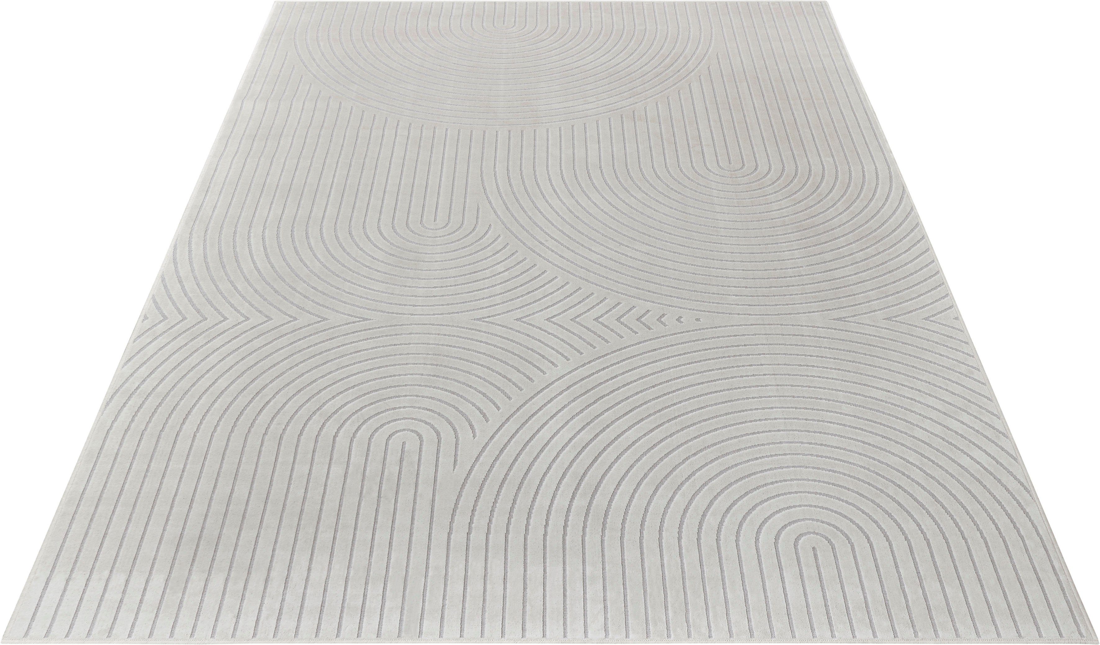 Teppich Faron, HANSE Home, rechteckig, Höhe: 3 mm, Kurzflor, Skandi, Boho, 3D Effekt, Wohnzimmer, Schlafzimmer, Flur