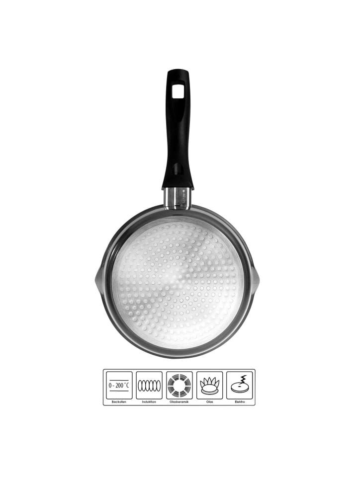 Stoneline Stielkasserolle 18 cm | mit Deckel in Grau günstig kaufen Ø 18 cm