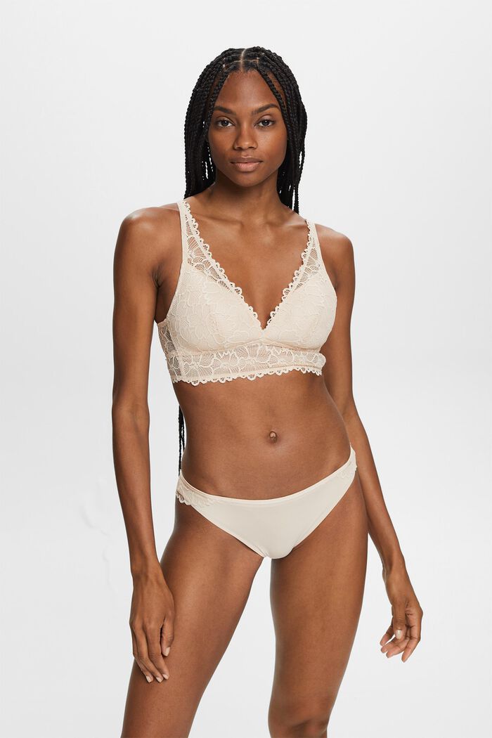 Wattierter, bügelloser Bralette aus Spitze