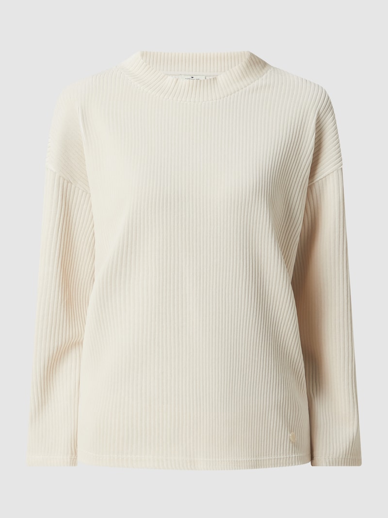 Sweatshirt mit Rippenstruktur in beige