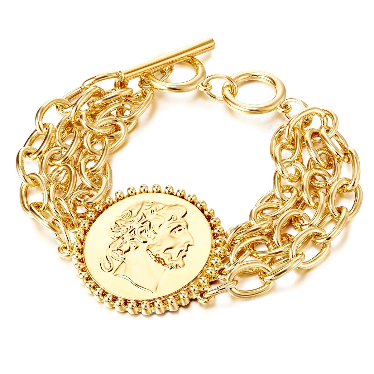 Armband Münze Metall-Legierung in Gelbgold